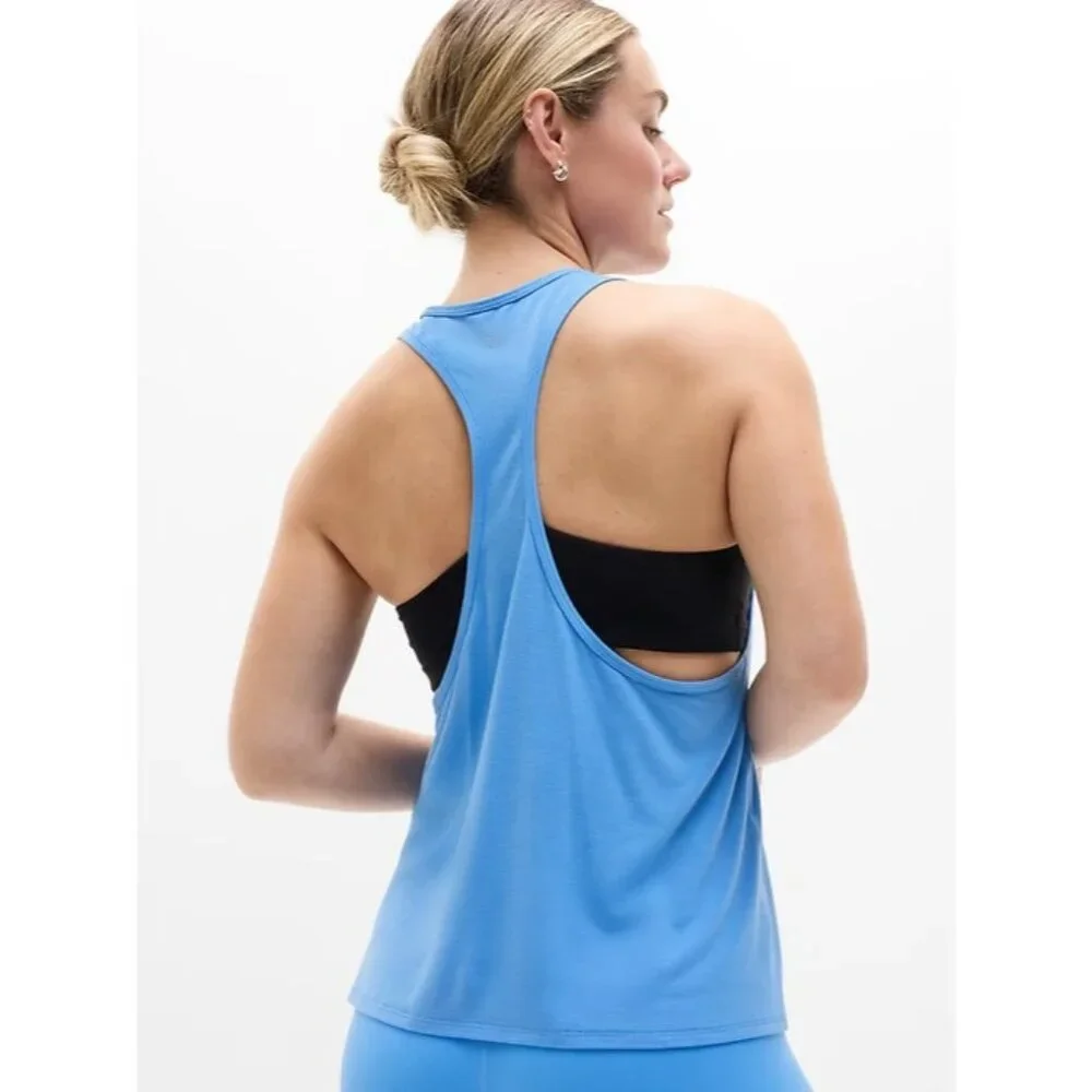 Athleta M With Ease Sport Racerback Tank Cornflower Blue Medium - Picture 5 of 6